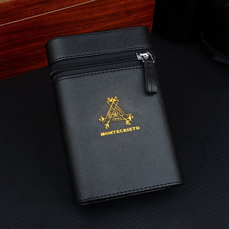 Monte Mini Cigar Humidor | Leather Cigar Case | Tobacco Tube for 5 Cigars