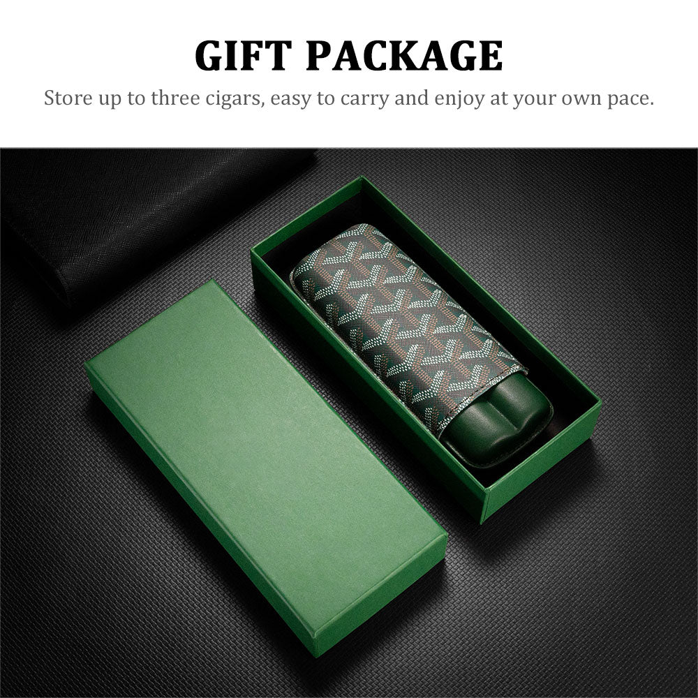 Leather Cigar Case | Portable Cigar Storage with Gift Box