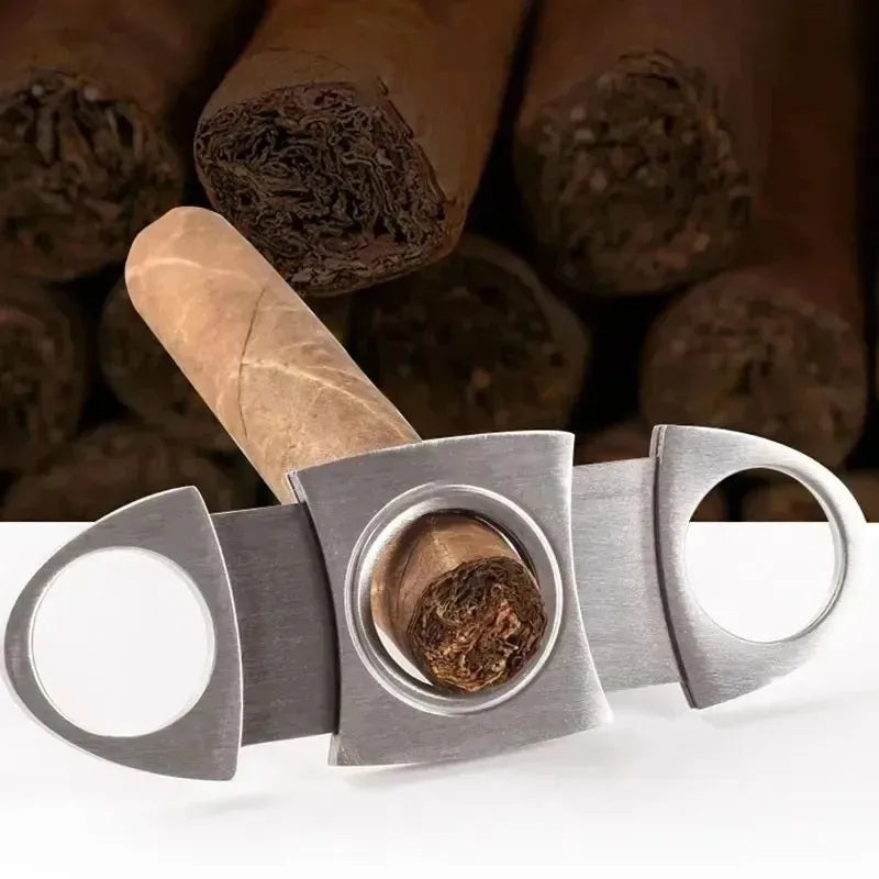 High-end cigar cutter in a premium black gift box packaging