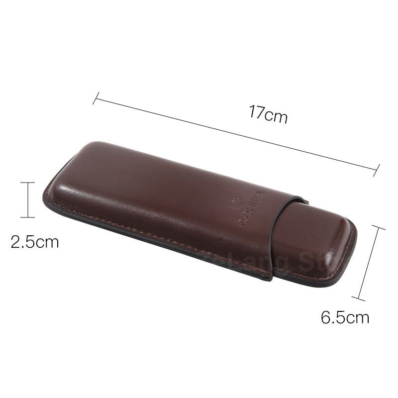 Leather Cigar Case Holster | Mini Travel Humidor Holder 2-Pcs