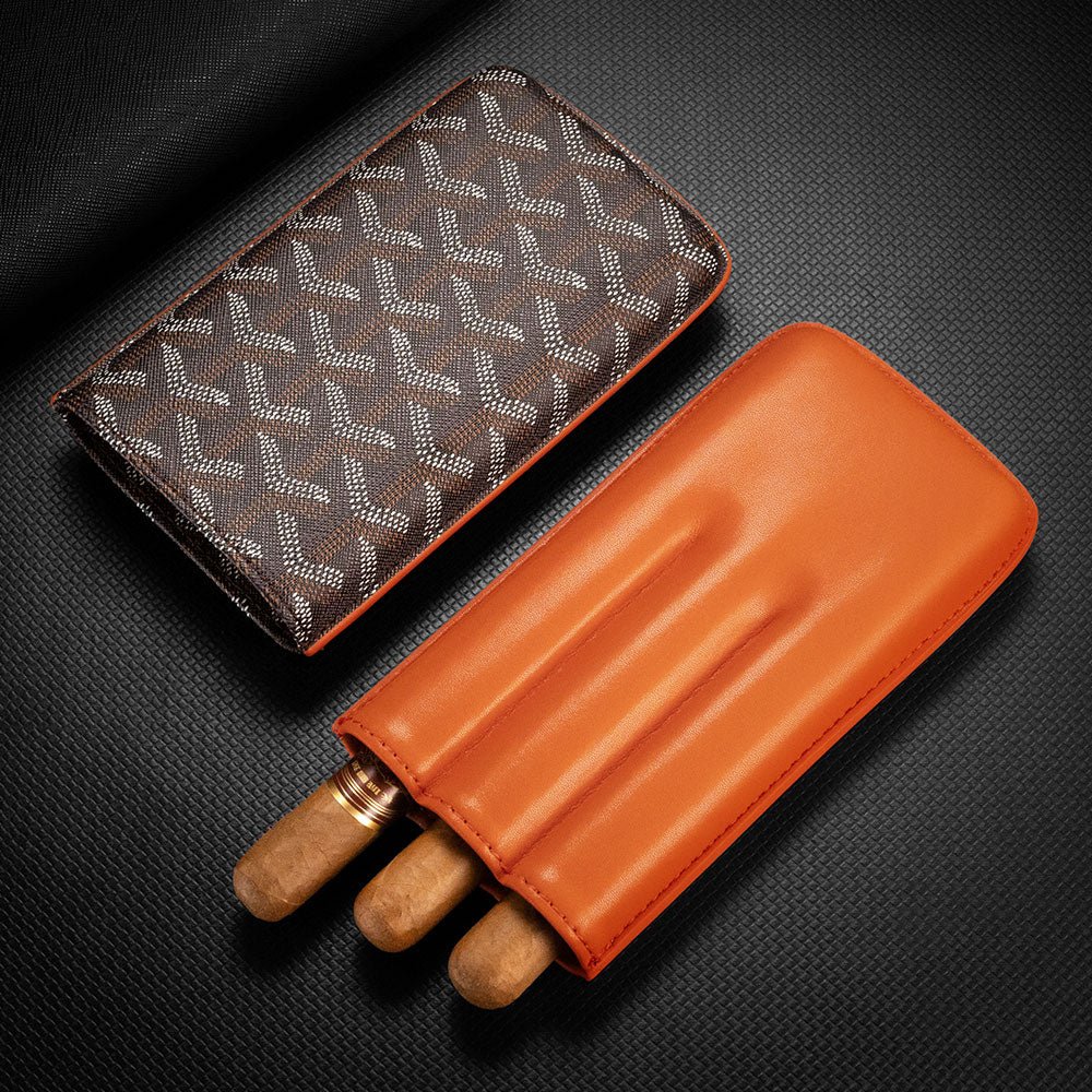 Leather Cigar Case | Portable Cigar Storage with Gift Box