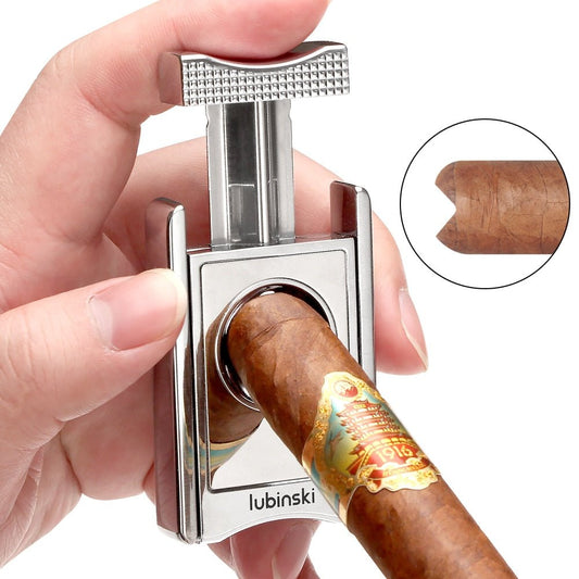Lubinski Cigar Cutter | Metal V Cut Portable Support Cigar Holder