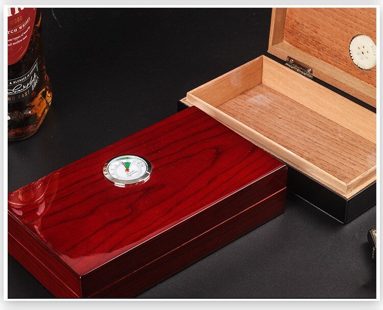 Cedarwood Cigar Humidor Box | Cuban Portable Cigar Case 4-PCS